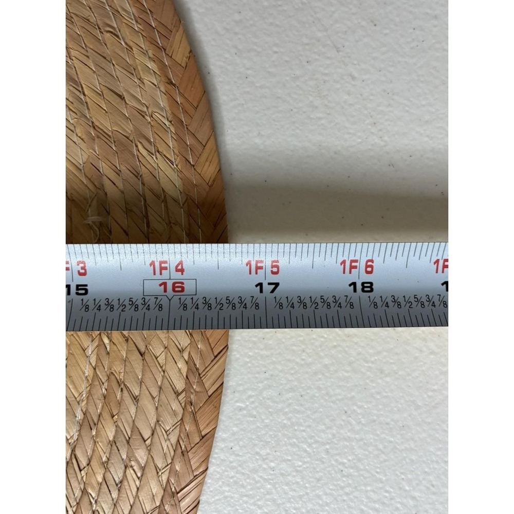 Crate & Barrel VTG Fiesta Palm Natural Woven Jute Placemats Set 4 - 16" Round - Picture 6 of 11